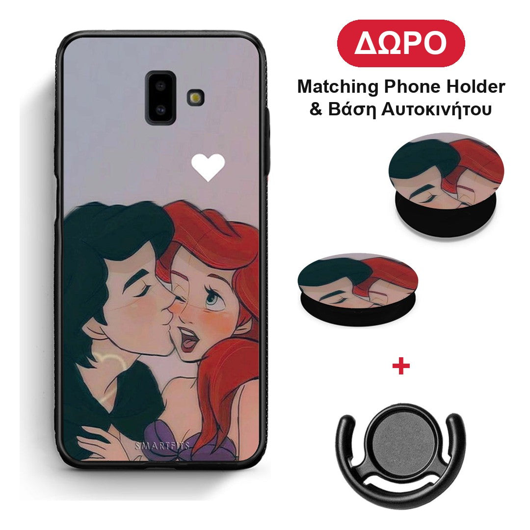 Mermaid Couple - Samsung Galaxy J6+ θήκη + Δώρο Phone Holder & Βάση Αυτοκινήτου