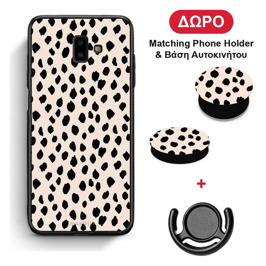 New Polka Dots - Samsung Galaxy J6+ θήκη + Δώρο Phone Holder & Βάση Αυτοκινήτου