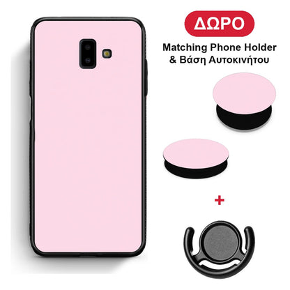 Pale Pink - Samsung Galaxy J6+ θήκη + Δώρο Phone Holder & Βάση Αυτοκινήτου