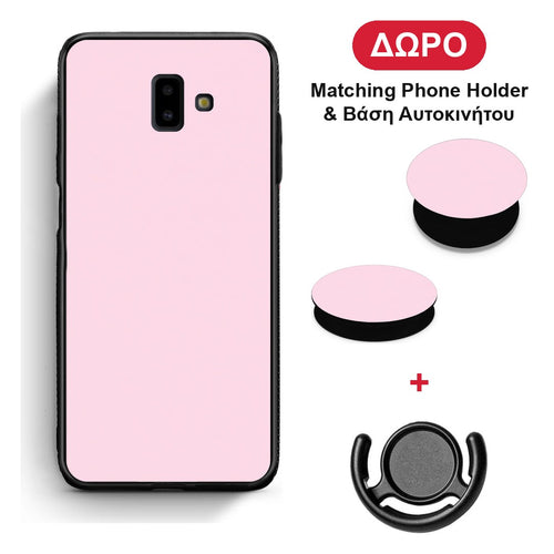 Pale Pink - Samsung Galaxy J6+ θήκη + Δώρο Phone Holder & Βάση Αυτοκινήτου
