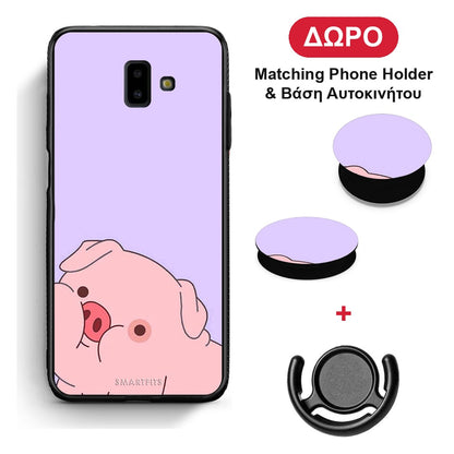 Pig Love 2 - Samsung Galaxy J6+ θήκη + Δώρο Phone Holder & Βάση Αυτοκινήτου
