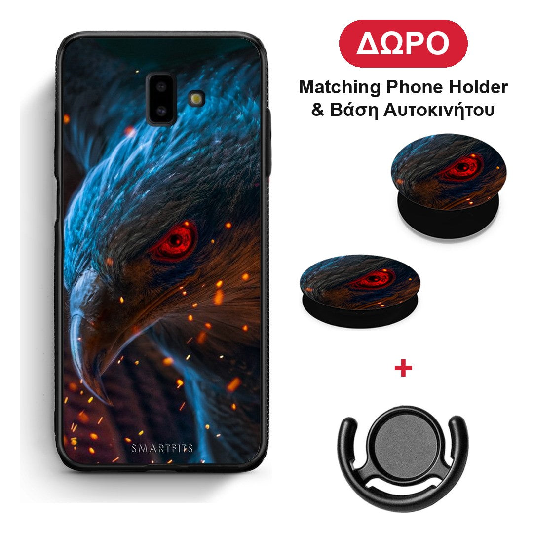 PopArt Eagle - Samsung Galaxy J6+ θήκη + Δώρο Phone Holder & Βάση Αυτοκινήτου