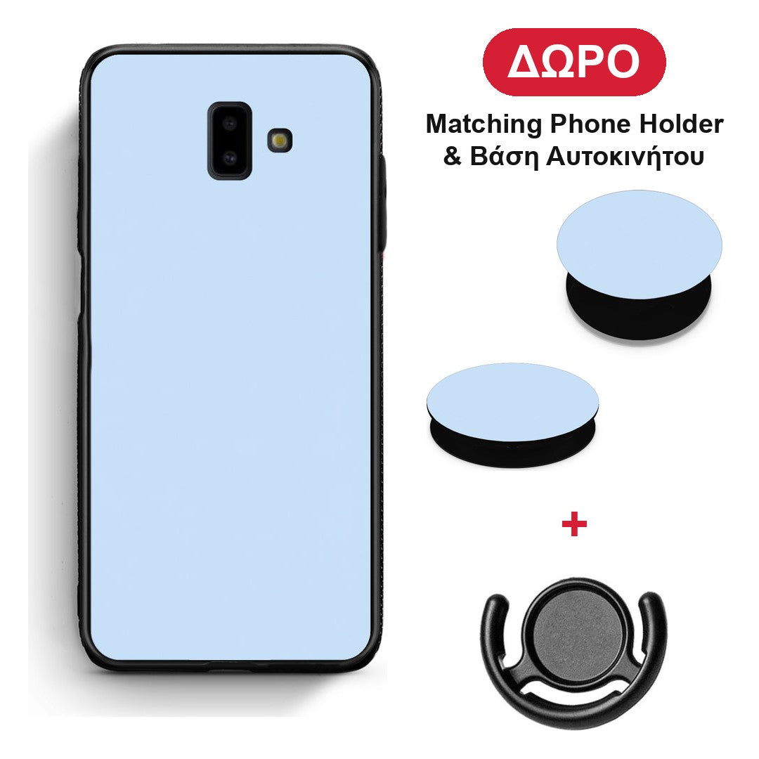 Powder Blue - Samsung Galaxy J6+ θήκη + Δώρο Phone Holder & Βάση Αυτοκινήτου