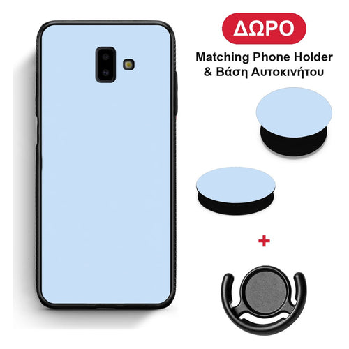Powder Blue - Samsung Galaxy J6+ θήκη + Δώρο Phone Holder & Βάση Αυτοκινήτου