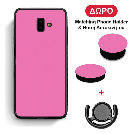 Rose Pink - Samsung Galaxy J6+ θήκη + Δώρο Phone Holder & Βάση Αυτοκινήτου