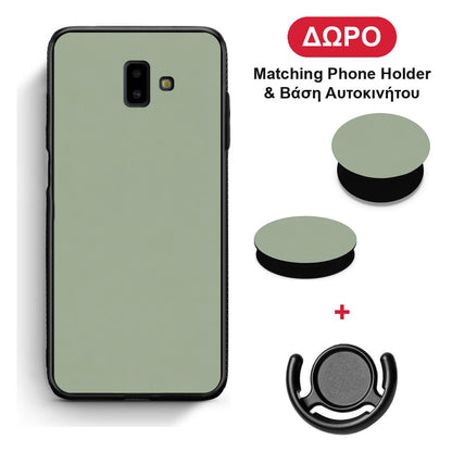 Sage Green - Samsung Galaxy J6+ θήκη + Δώρο Phone Holder & Βάση Αυτοκινήτου
