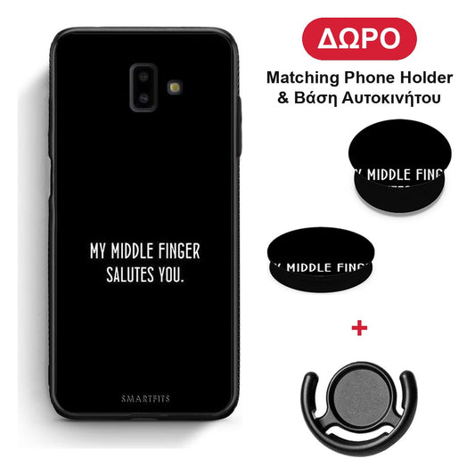 Salute - Samsung Galaxy J6+ θήκη + Δώρο Phone Holder & Βάση Αυτοκινήτου