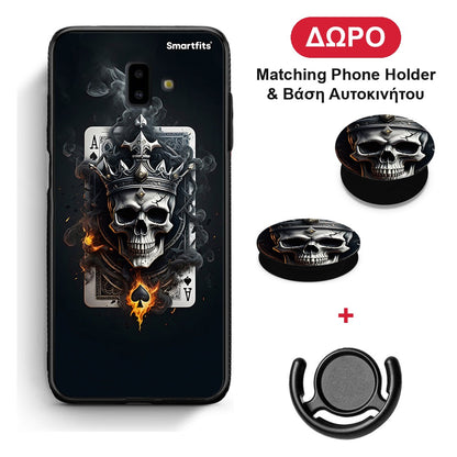 Skull King Ace - Samsung Galaxy J6+ θήκη + Δώρο Phone Holder & Βάση Αυτοκινήτου