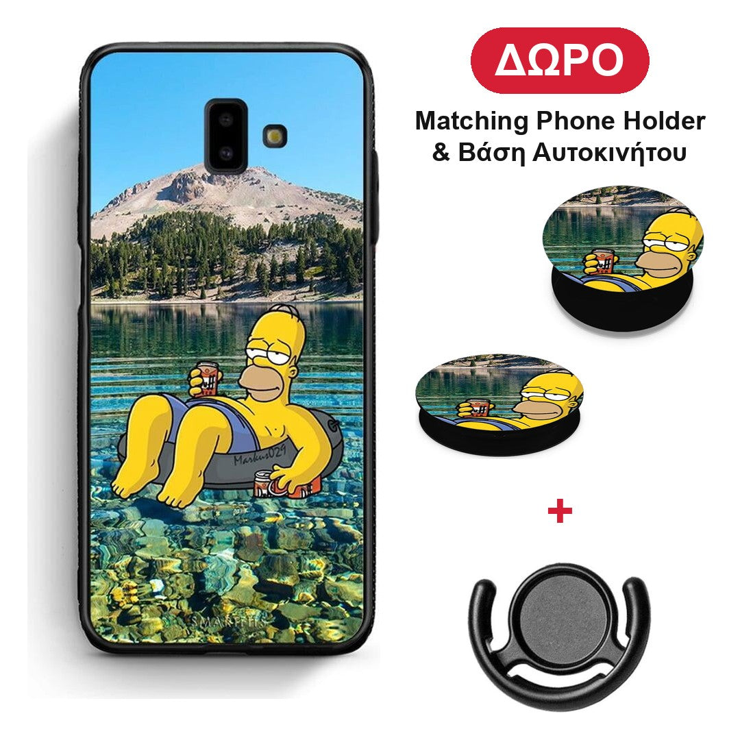 Summer Happiness - Samsung Galaxy J6+ θήκη + Δώρο Phone Holder & Βάση Αυτοκινήτου
