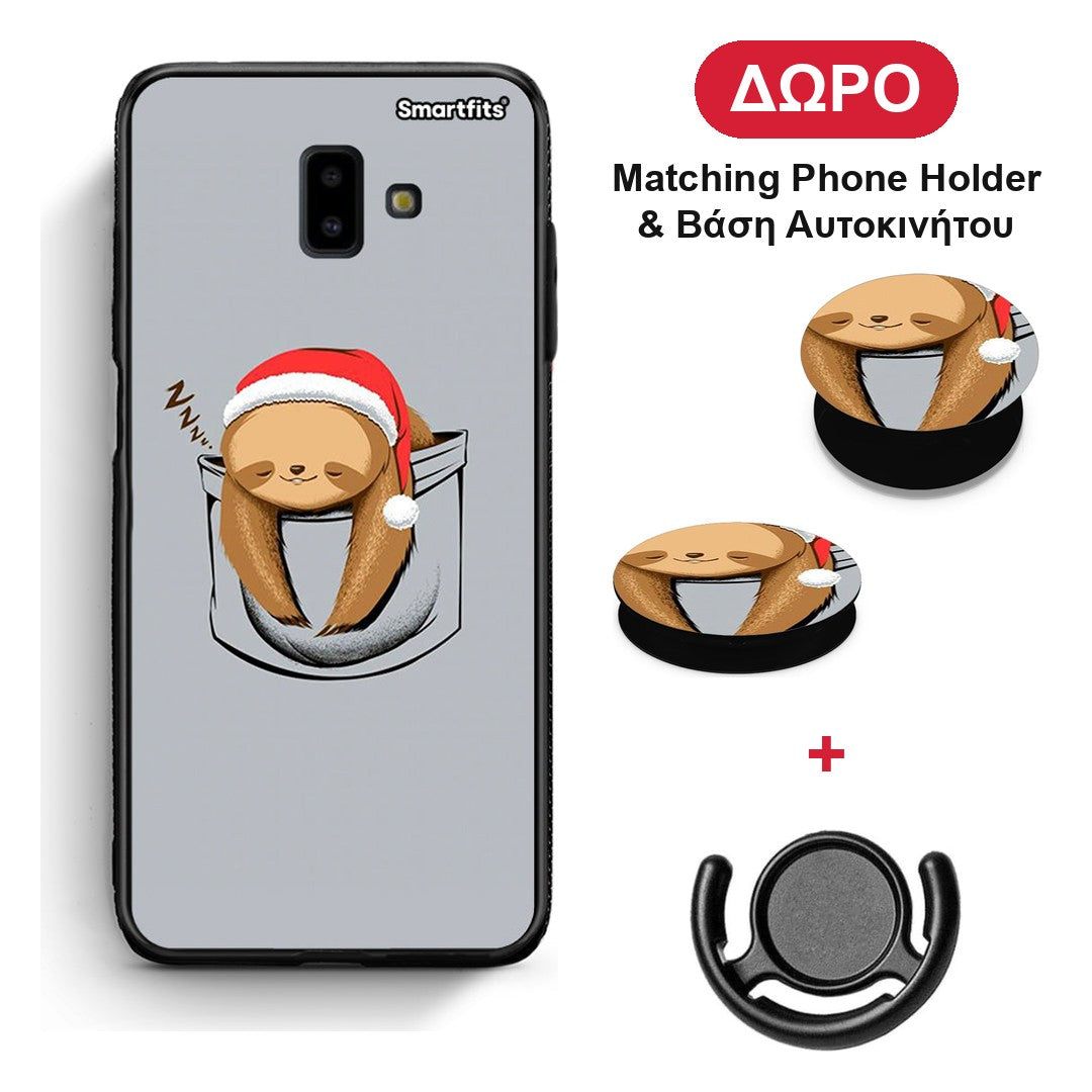 Xmas Zzzz - Samsung Galaxy J6+ θήκη + Δώρο Phone Holder & Βάση Αυτοκινήτου