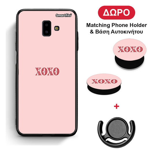 XOXO Love - Samsung Galaxy J6+ θήκη + Δώρο Phone Holder & Βάση Αυτοκινήτου