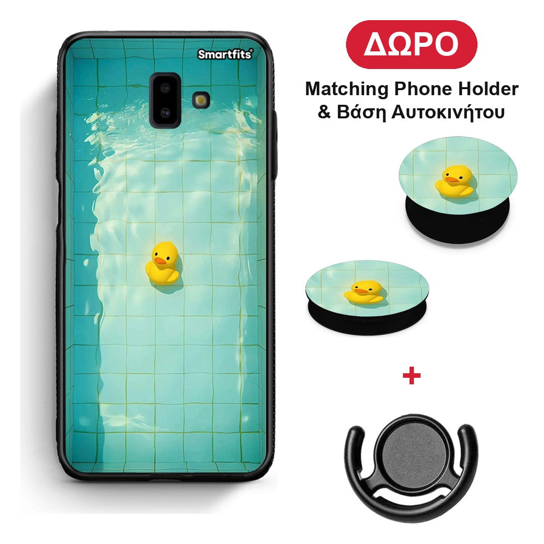Yellow Duck - Samsung Galaxy J6+ θήκη + Δώρο Phone Holder & Βάση Αυτοκινήτου