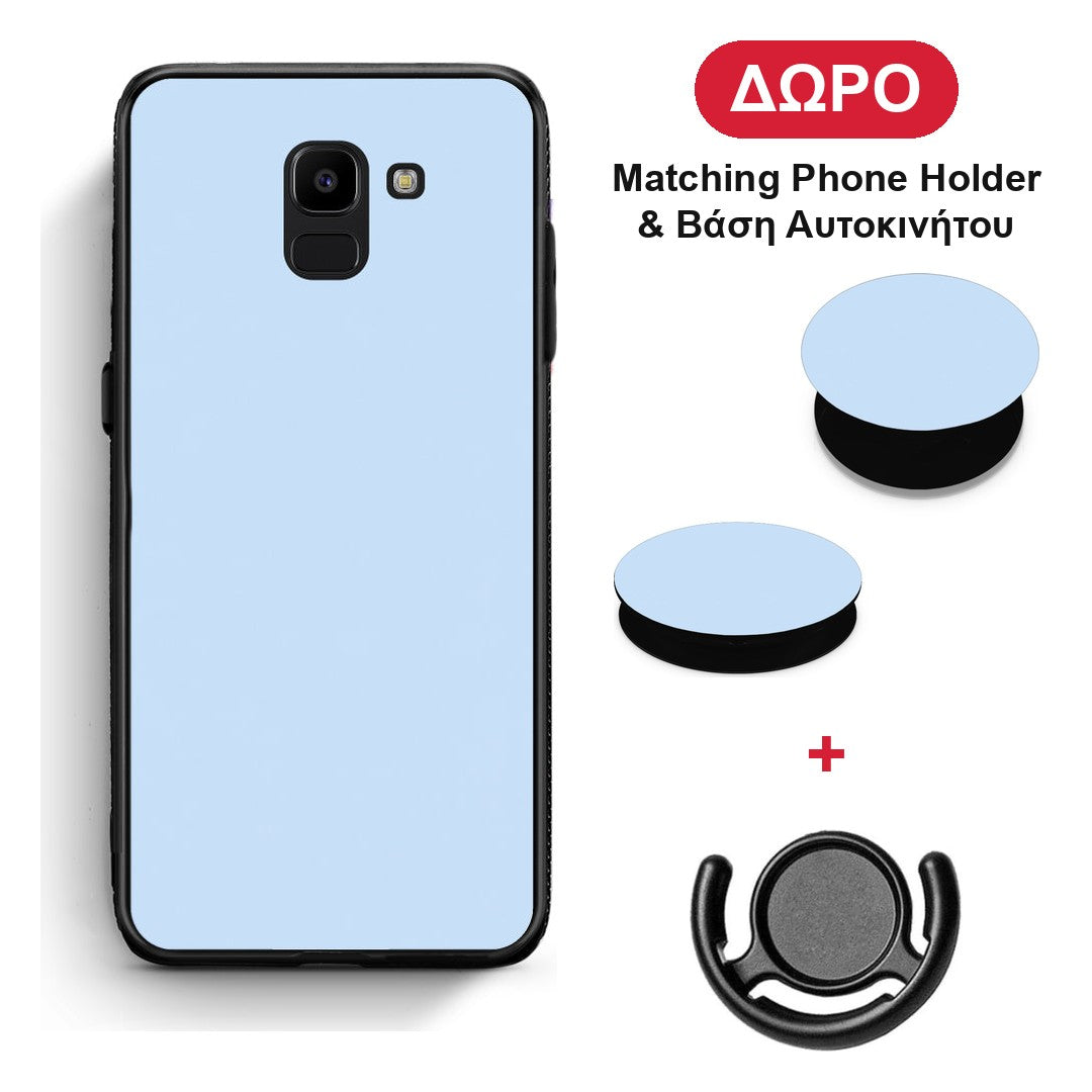 Powder Blue - Samsung Galaxy J6 θήκη + Δώρο Phone Holder & Βάση Αυτοκινήτου