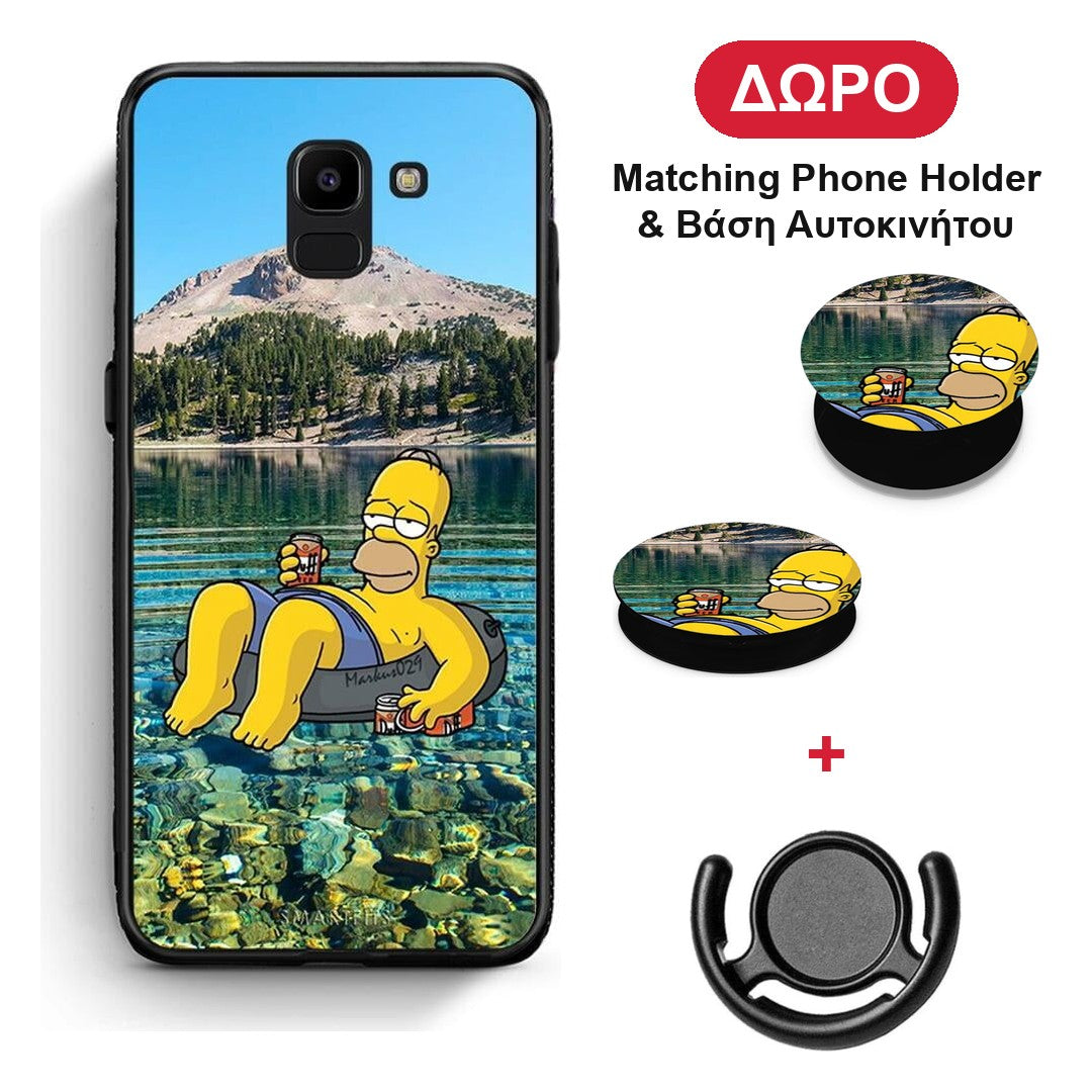 Summer Happiness - Samsung Galaxy J6 θήκη + Δώρο Phone Holder & Βάση Αυτοκινήτου