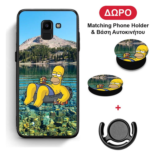 Summer Happiness - Samsung Galaxy J6 θήκη + Δώρο Phone Holder & Βάση Αυτοκινήτου