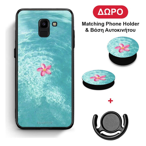 Water Flower - Samsung Galaxy J6 θήκη + Δώρο Phone Holder & Βάση Αυτοκινήτου
