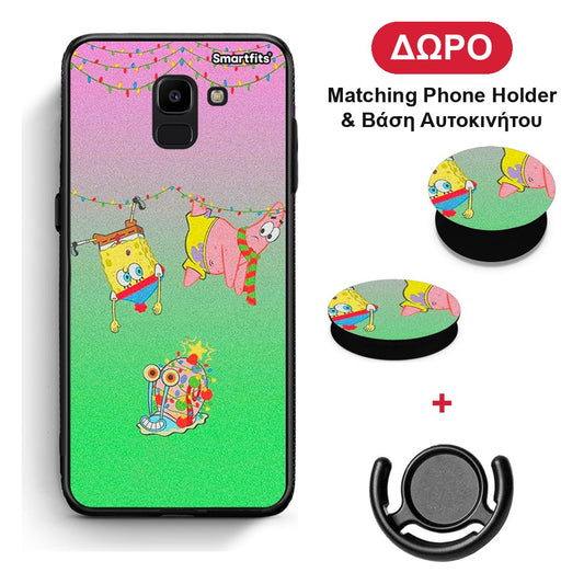 Xmas Lights - Samsung Galaxy J6 θήκη + Δώρο Phone Holder & Βάση Αυτοκινήτου