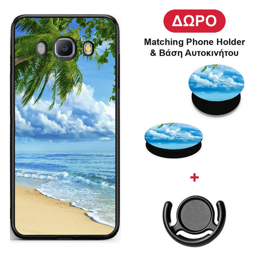 Beautiful Beach - Samsung Galaxy J7 2016 θήκη + Δώρο Phone Holder & Βάση Αυτοκινήτου