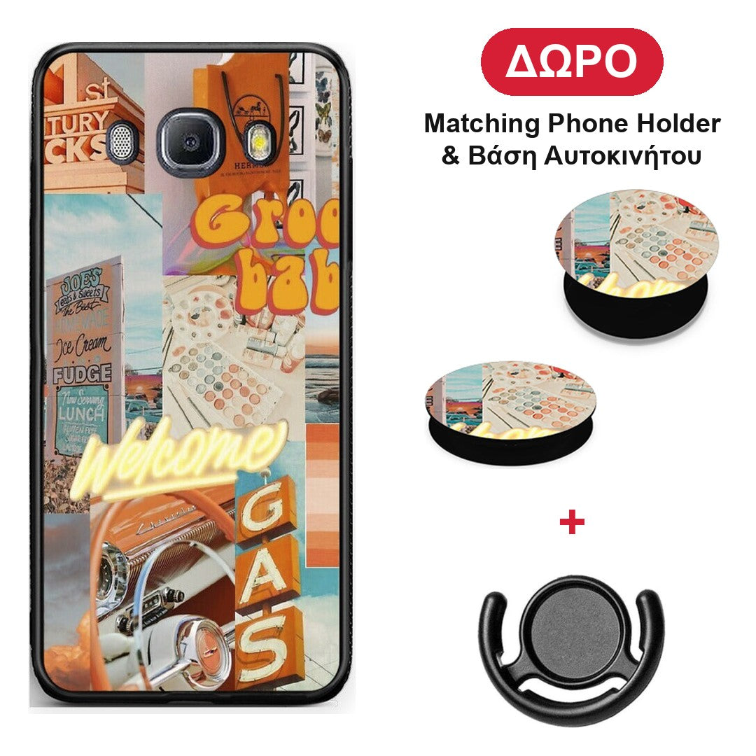 Groovy Babe - Samsung Galaxy J7 2016 θήκη + Δώρο Phone Holder & Βάση Αυτοκινήτου