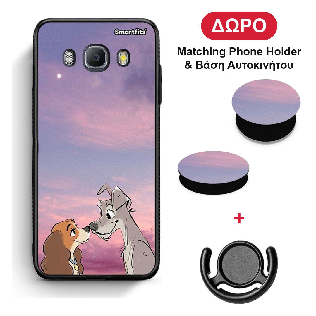 Lady And Tramp - Samsung Galaxy J7 2016 θήκη + Δώρο Phone Holder & Βάση Αυτοκινήτου