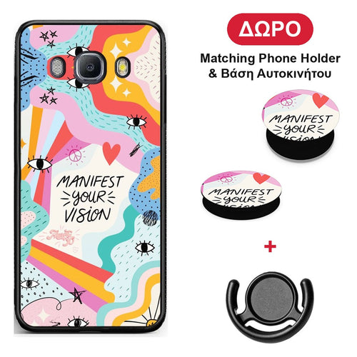 Manifest Your Vision - Samsung Galaxy J7 2016 θήκη + Δώρο Phone Holder & Βάση Αυτοκινήτου