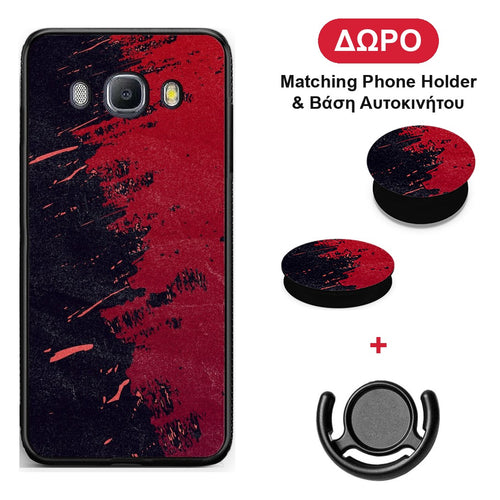 Red Paint - Samsung Galaxy J7 2016 θήκη + Δώρο Phone Holder & Βάση Αυτοκινήτου