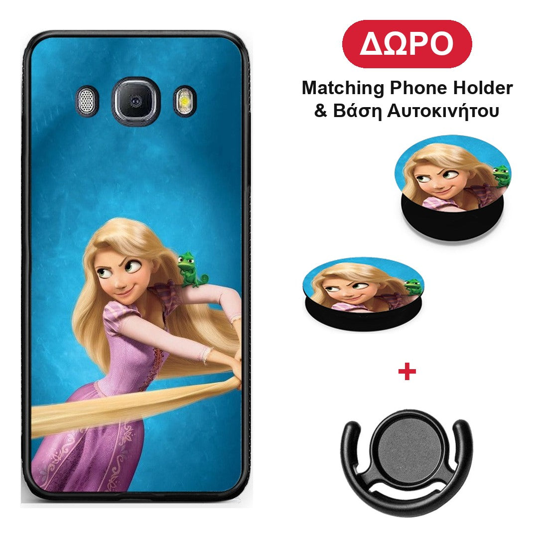 Tangled 2 - Samsung Galaxy J7 2016 θήκη + Δώρο Phone Holder & Βάση Αυτοκινήτου