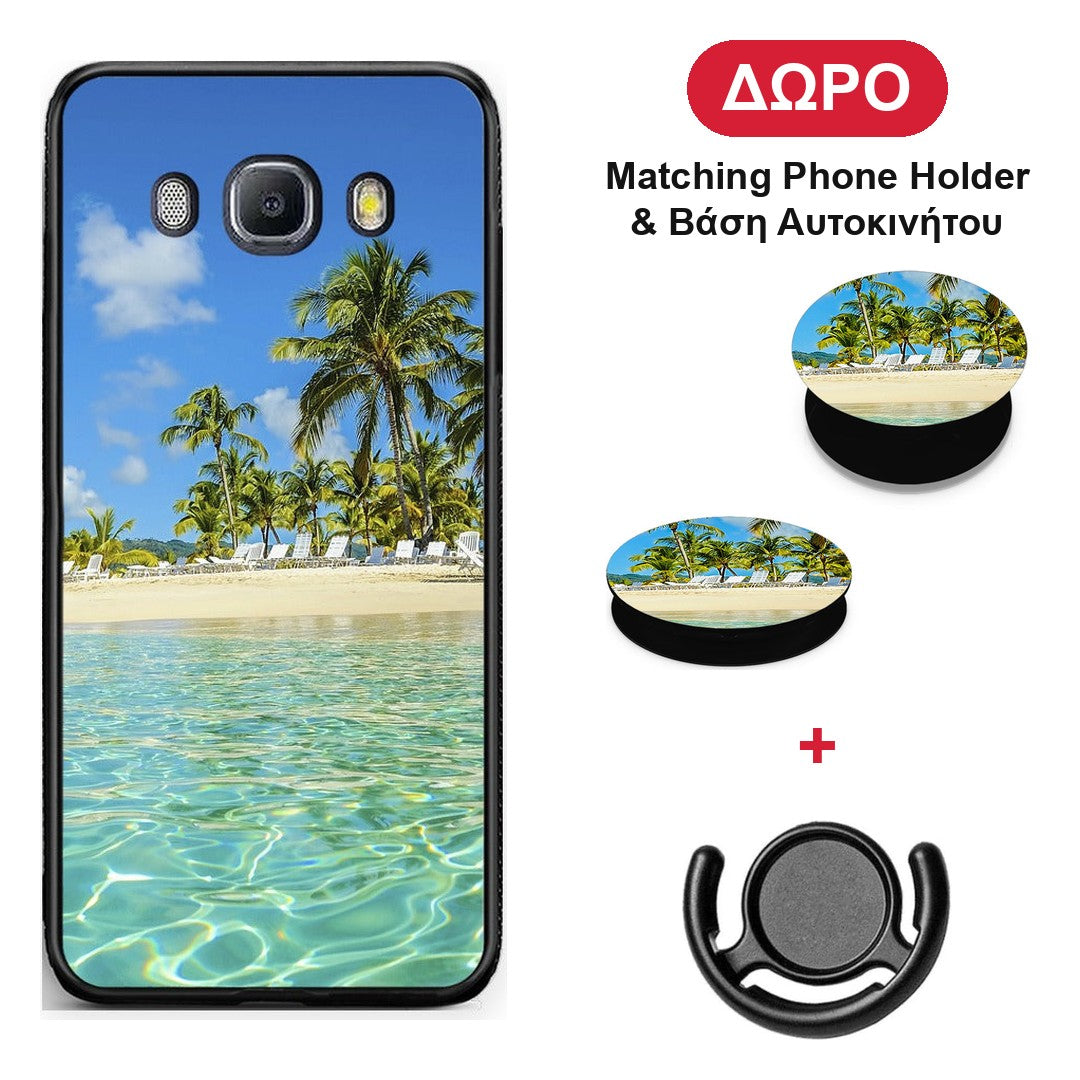 Tropical Vibes - Samsung Galaxy J7 2016 θήκη + Δώρο Phone Holder & Βάση Αυτοκινήτου