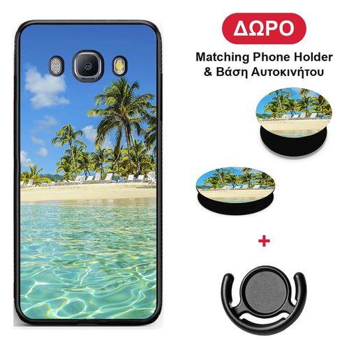Tropical Vibes - Samsung Galaxy J7 2016 θήκη + Δώρο Phone Holder & Βάση Αυτοκινήτου