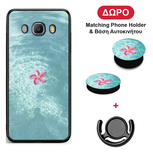 Water Flower - Samsung Galaxy J7 2016 θήκη + Δώρο Phone Holder & Βάση Αυτοκινήτου