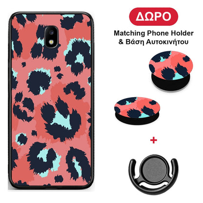 Animal Pink Leopard - Samsung Galaxy J7 2017 θήκη + Δώρο Phone Holder & Βάση Αυτοκινήτου