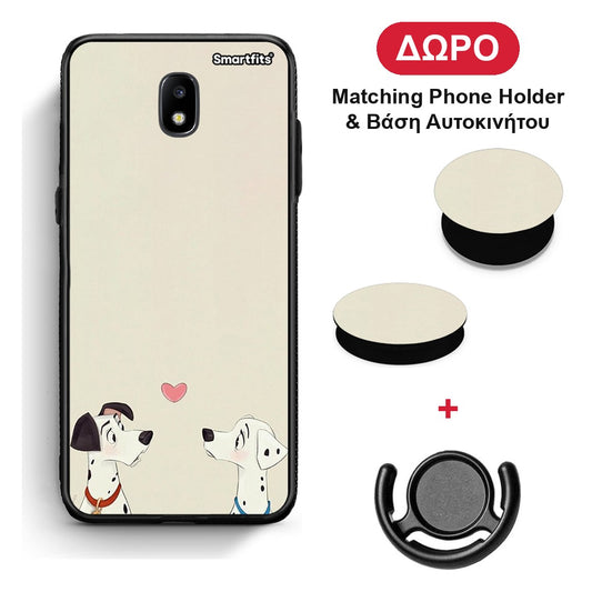 Dalmatians Love - Samsung Galaxy J7 2017 θήκη + Δώρο Phone Holder & Βάση Αυτοκινήτου