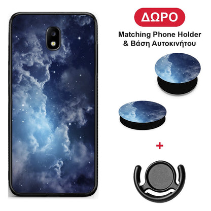 Galactic Blue Sky - Samsung Galaxy J7 2017 θήκη + Δώρο Phone Holder & Βάση Αυτοκινήτου