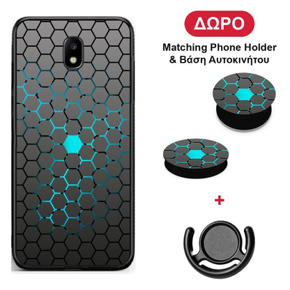 Geometric Hexagonal - Samsung Galaxy J7 2017 θήκη + Δώρο Phone Holder & Βάση Αυτοκινήτου