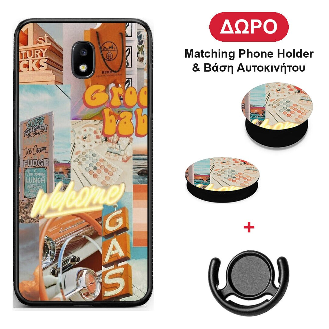 Groovy Babe - Samsung Galaxy J7 2017 θήκη + Δώρο Phone Holder & Βάση Αυτοκινήτου