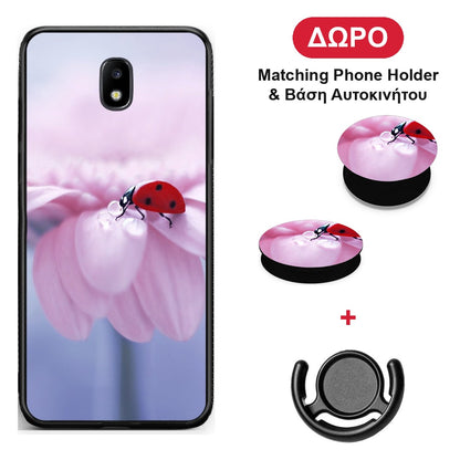 Ladybug Flower - Samsung Galaxy J7 2017 θήκη + Δώρο Phone Holder & Βάση Αυτοκινήτου