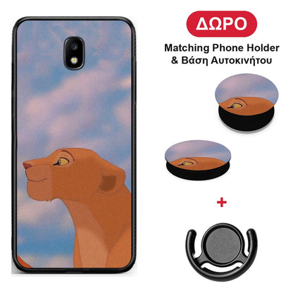 Lion Love 2 - Samsung Galaxy J7 2017 θήκη + Δώρο Phone Holder & Βάση Αυτοκινήτου