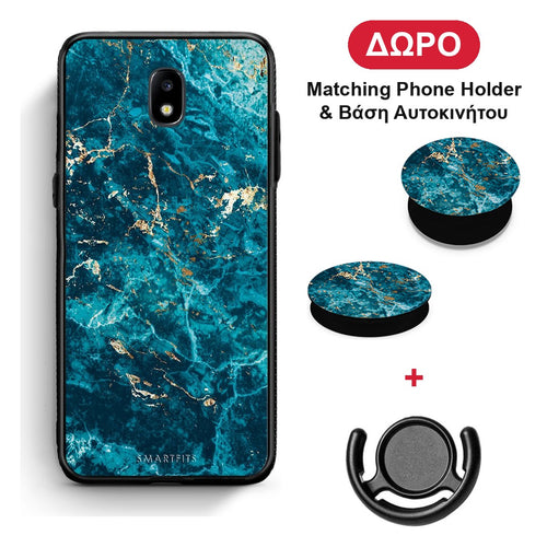 Marble Blue - Samsung Galaxy J7 2017 θήκη + Δώρο Phone Holder & Βάση Αυτοκινήτου