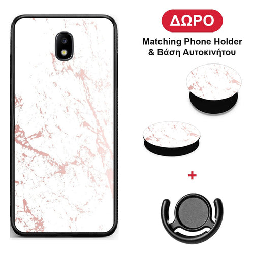 Marble Pink Splash - Samsung Galaxy J7 2017 θήκη + Δώρο Phone Holder & Βάση Αυτοκινήτου