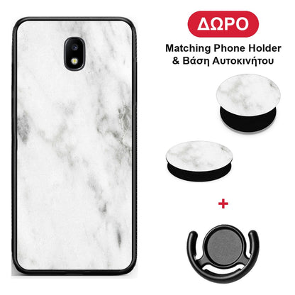 Marble White - Samsung Galaxy J7 2017 θήκη + Δώρο Phone Holder & Βάση Αυτοκινήτου
