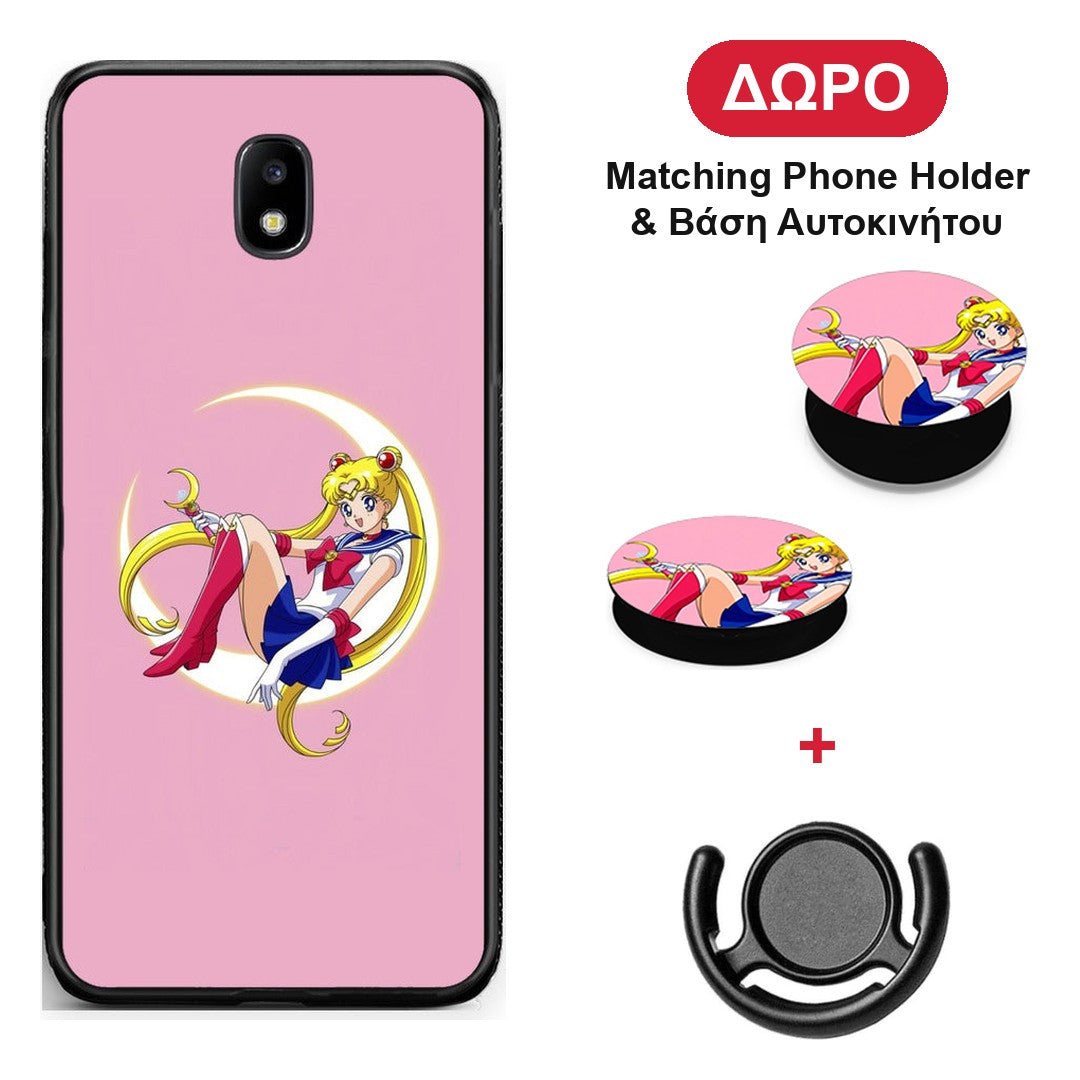 Moon Girl - Samsung Galaxy J7 2017 θήκη + Δώρο Phone Holder & Βάση Αυτοκινήτου