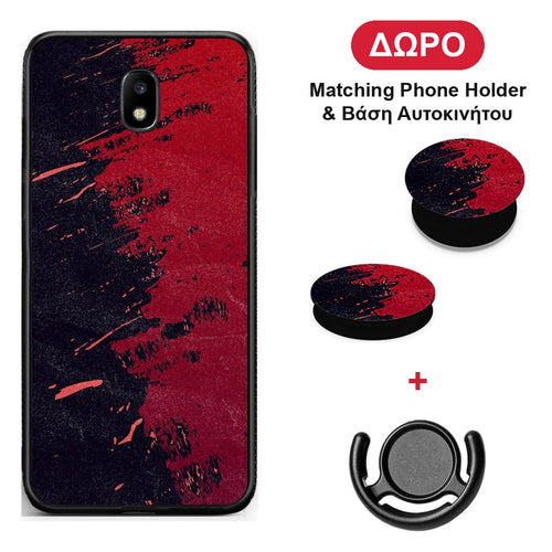 Red Paint - Samsung Galaxy J7 2017 θήκη + Δώρο Phone Holder & Βάση Αυτοκινήτου