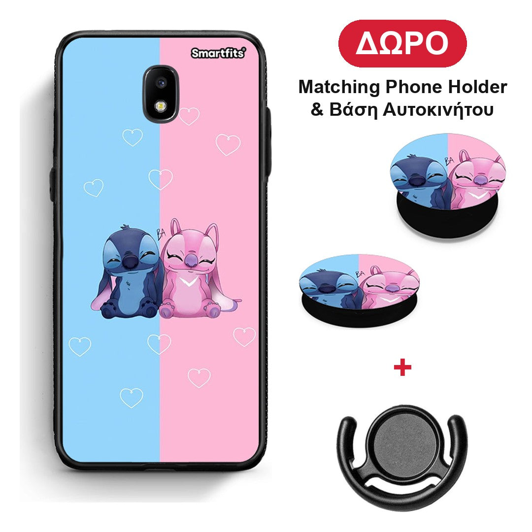 Stitch And Angel - Samsung Galaxy J7 2017 θήκη + Δώρο Phone Holder & Βάση Αυτοκινήτου