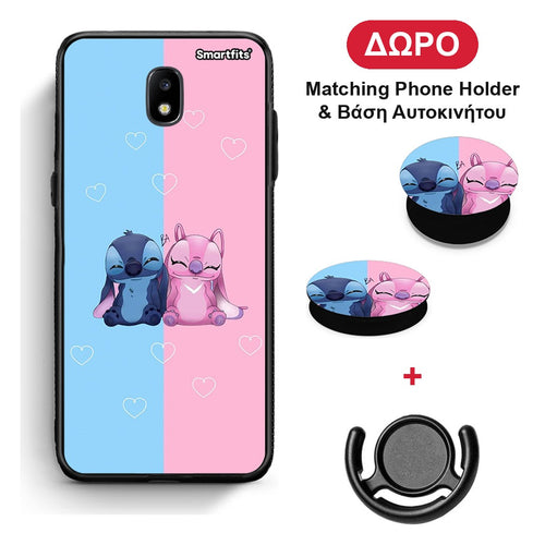 Stitch And Angel - Samsung Galaxy J7 2017 θήκη + Δώρο Phone Holder & Βάση Αυτοκινήτου