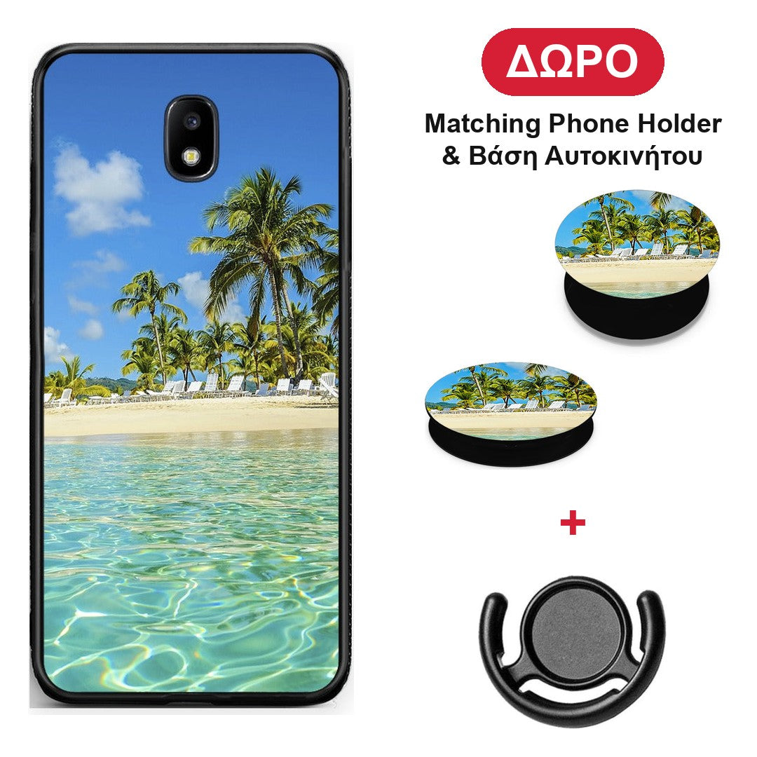 Tropical Vibes - Samsung Galaxy J7 2017 θήκη + Δώρο Phone Holder & Βάση Αυτοκινήτου