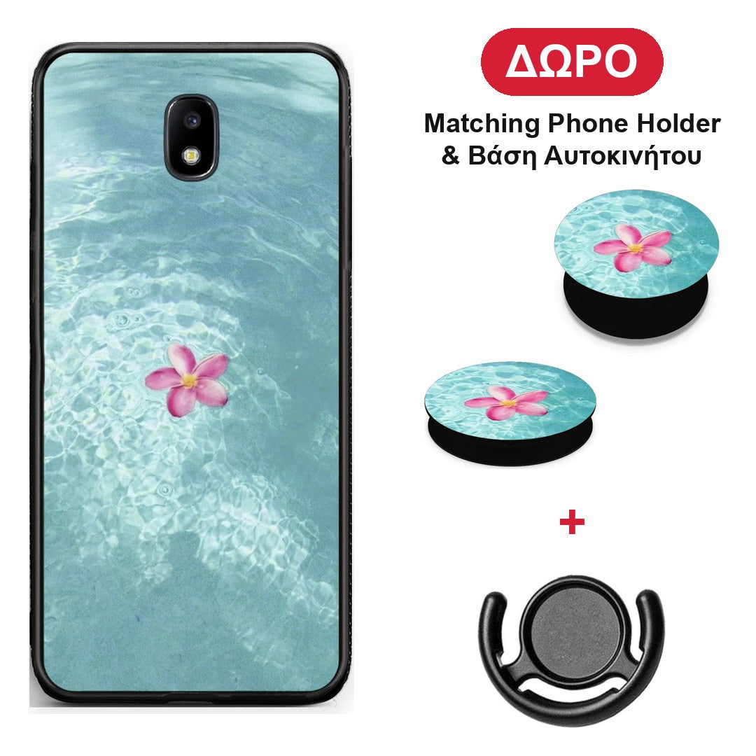 Water Flower - Samsung Galaxy J7 2017 θήκη + Δώρο Phone Holder & Βάση Αυτοκινήτου