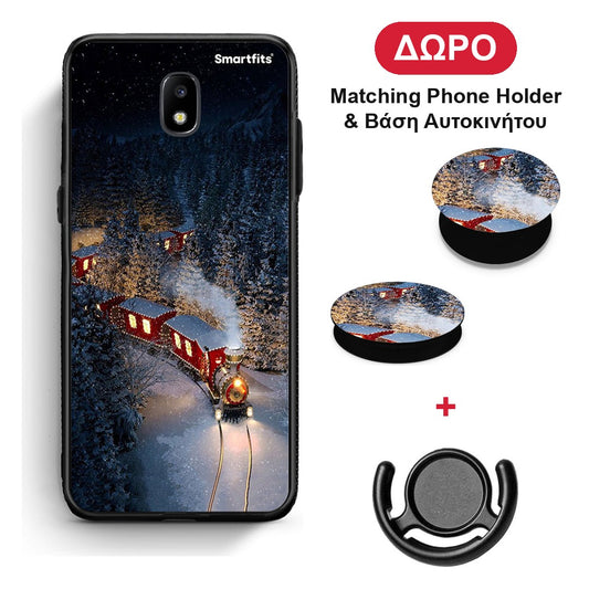 Xmas Train - Samsung Galaxy J7 2017 θήκη + Δώρο Phone Holder & Βάση Αυτοκινήτου