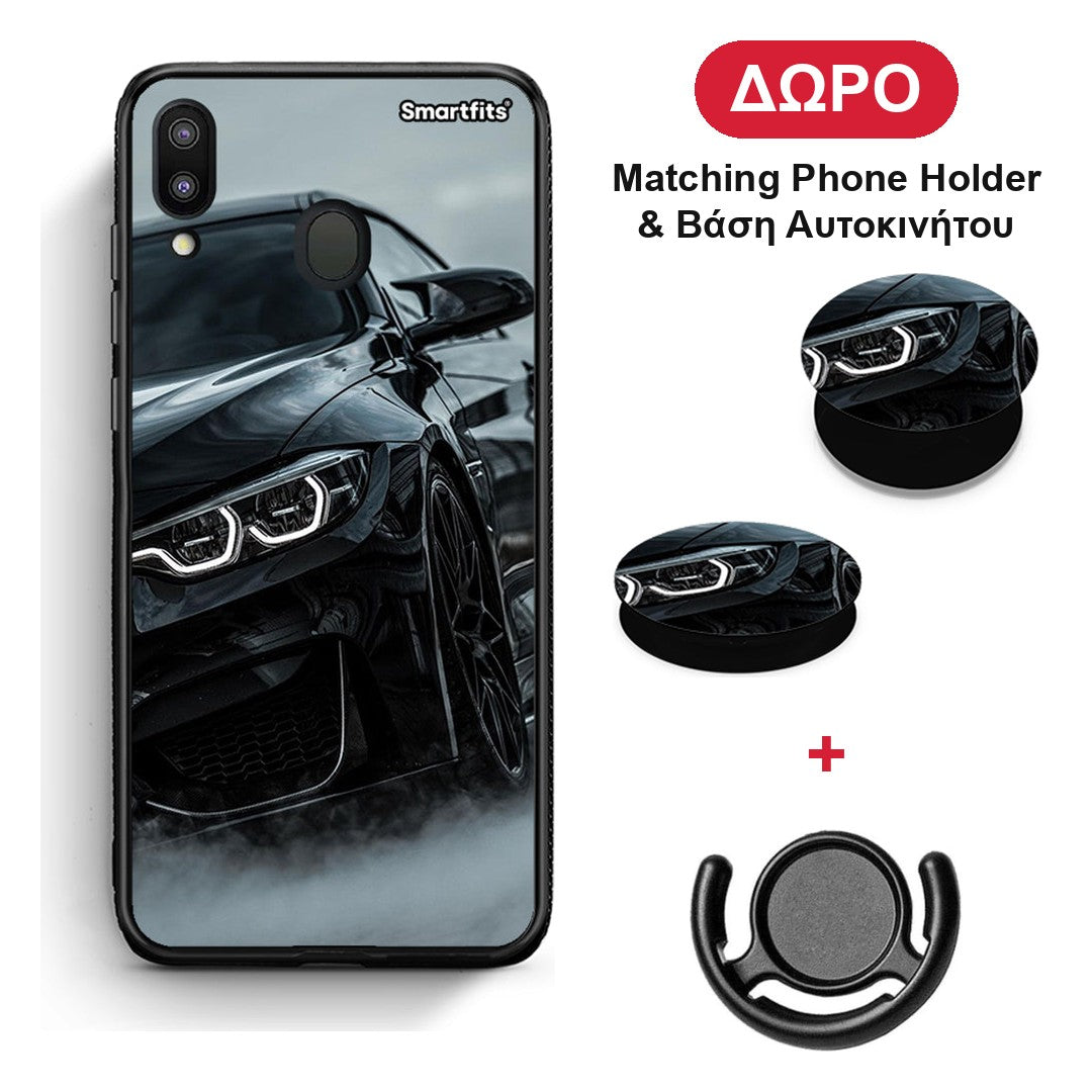 Black BMW - Samsung Galaxy M20 θήκη + Δώρο Phone Holder & Βάση Αυτοκινήτου