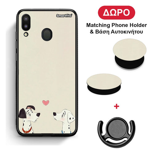 Dalmatians Love - Samsung Galaxy M20 θήκη + Δώρο Phone Holder & Βάση Αυτοκινήτου