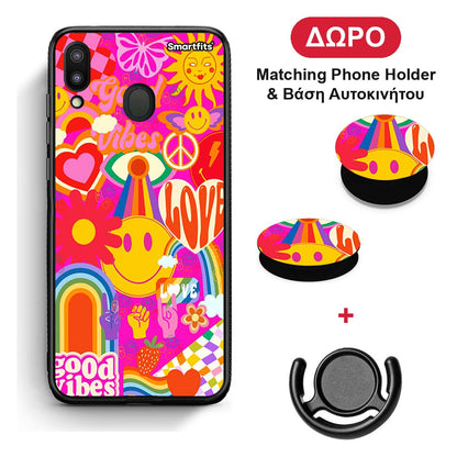 Hippie Love - Samsung Galaxy M20 θήκη + Δώρο Phone Holder & Βάση Αυτοκινήτου